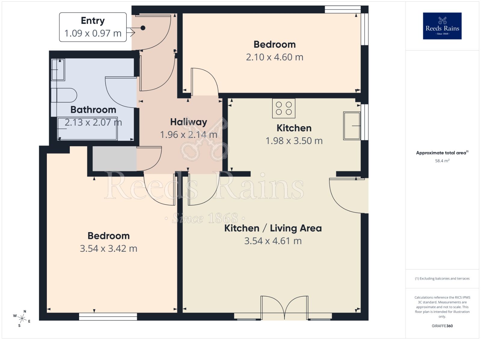 Floorplan of 2 bedroom Flat to rent, St. Lawrence Quay, Salford, M50