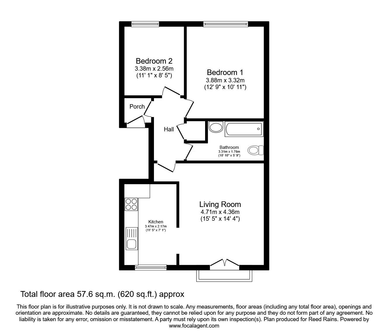 Floorplan of 2 bedroom  Flat to rent, Labrador Quay, Salford, M50