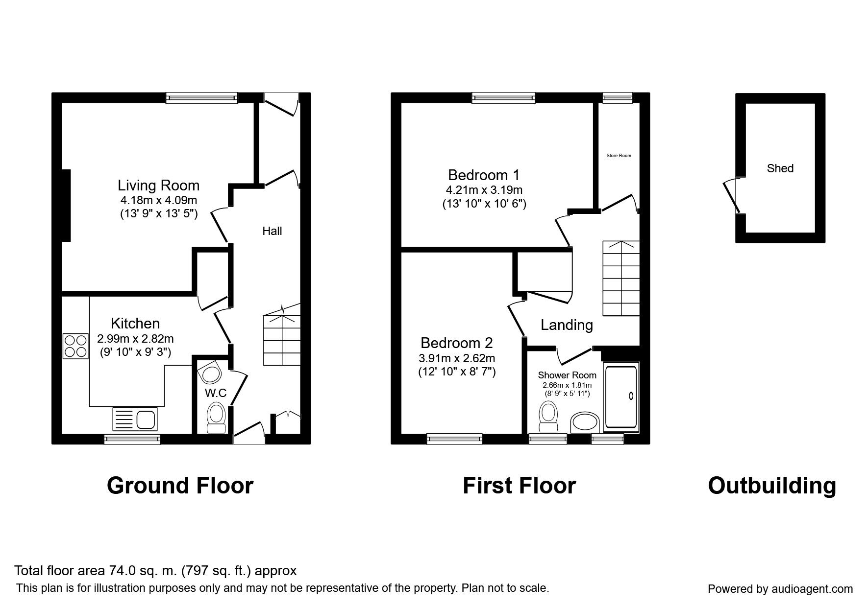 Floorplan of 2 bedroom Semi Detached House to rent, St. Bartholomews Drive, Salford, M5