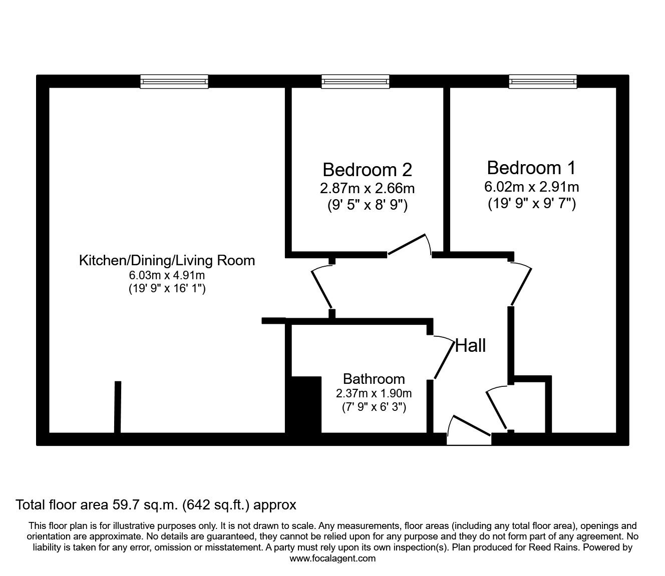 Floorplan of 2 bedroom Flat to rent, Ordsall Lane, Salford, M5