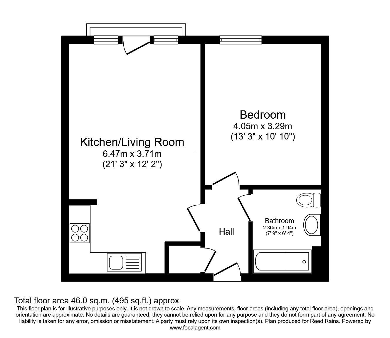 Floorplan of 1 bedroom Flat to rent, Ladywell Point Pilgrims Way, Salford, M50