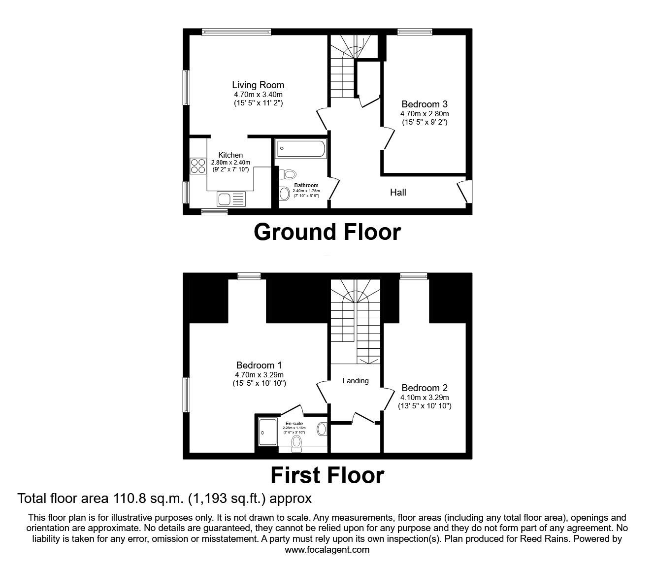 Floorplan of 3 bedroom Flat to rent, Hollies Lane, Salford, M5