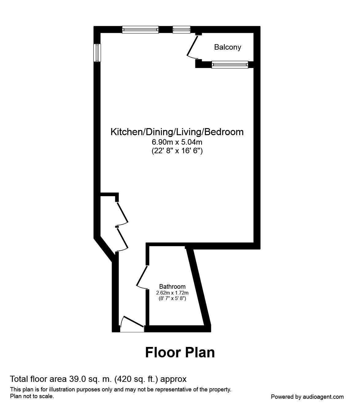 Floorplan of Flat to rent, The Quays, Salford, M50