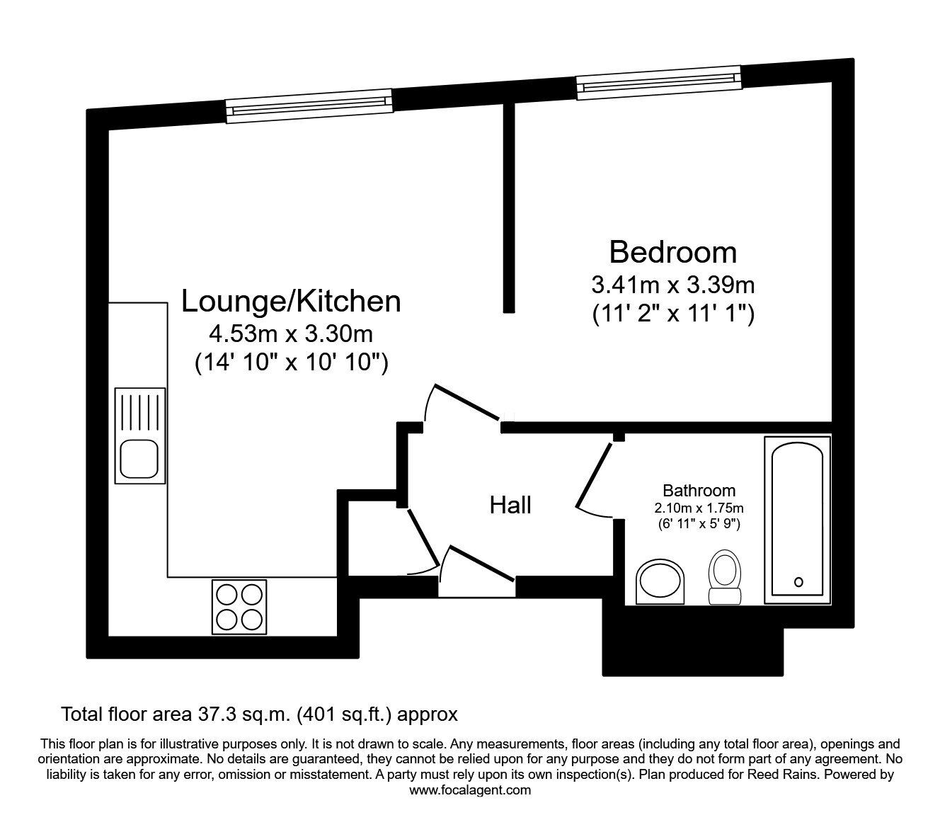 Floorplan of 1 bedroom  Flat to rent, Blue, Media City Uk, Salford, M50