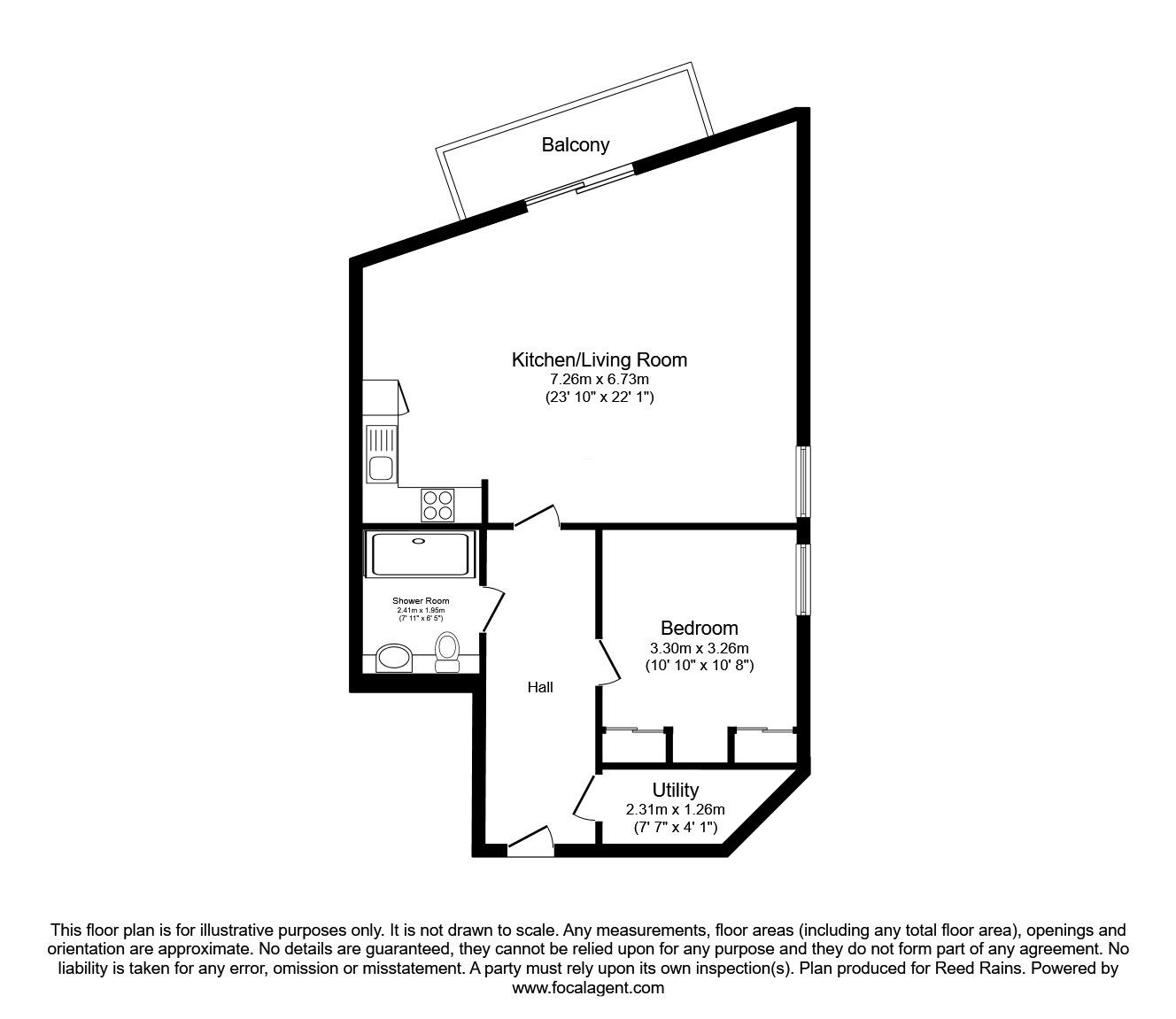 Floorplan of 1 bedroom  Flat to rent, The Quays, Salford, M50