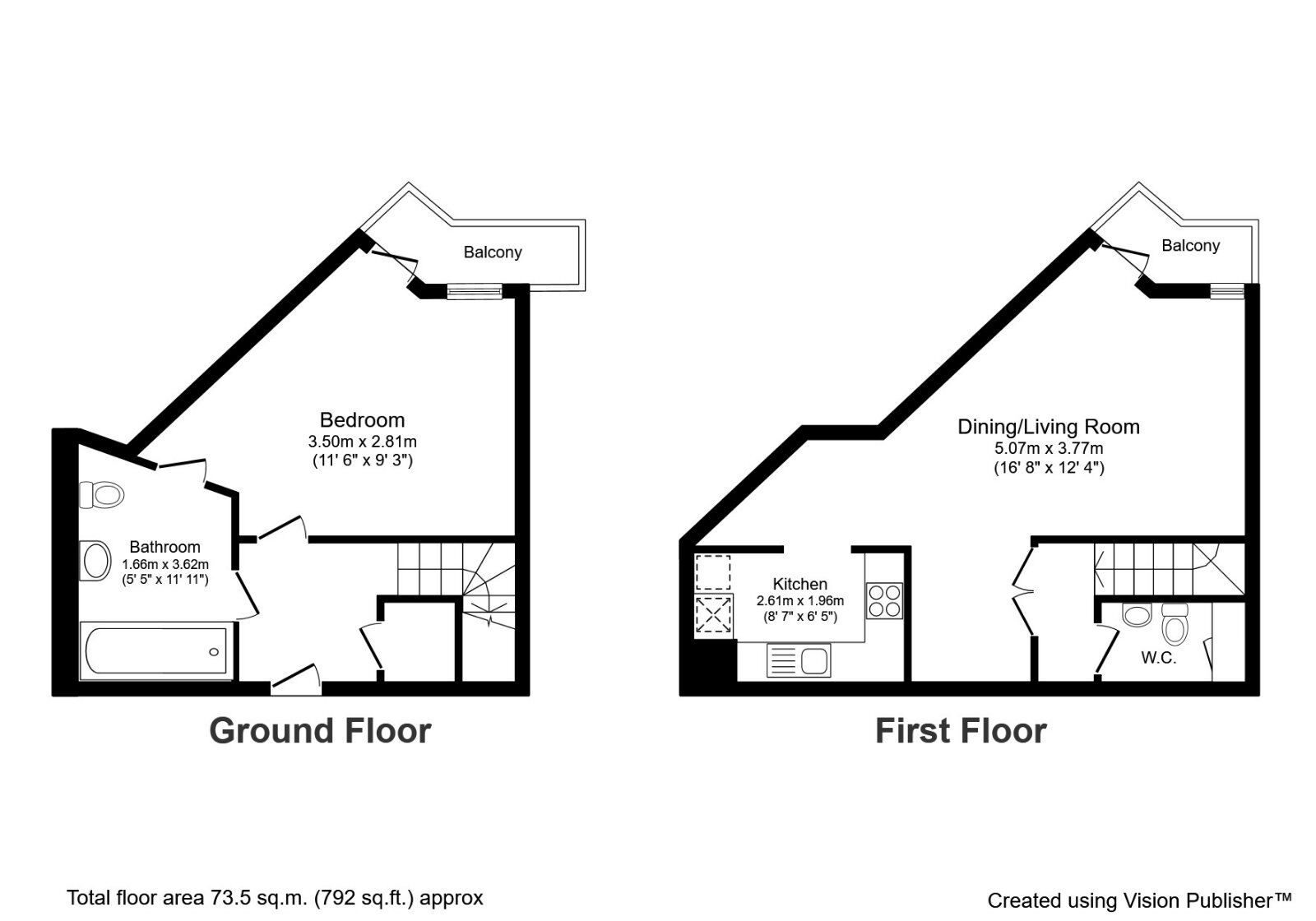 Floorplan of 1 bedroom Flat to rent, Taylorson Street South, Salford, M5