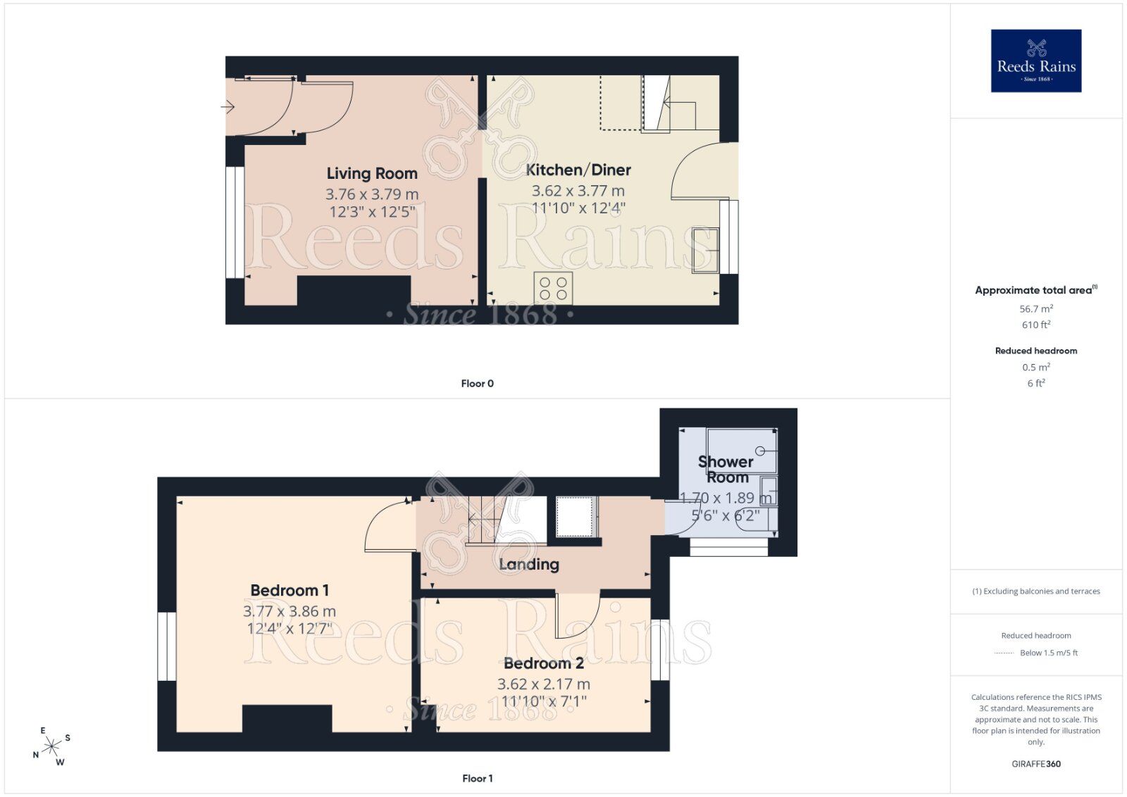 Floorplan of 2 bedroom Mid Terrace House for sale, King Edward Street, Salford, M5