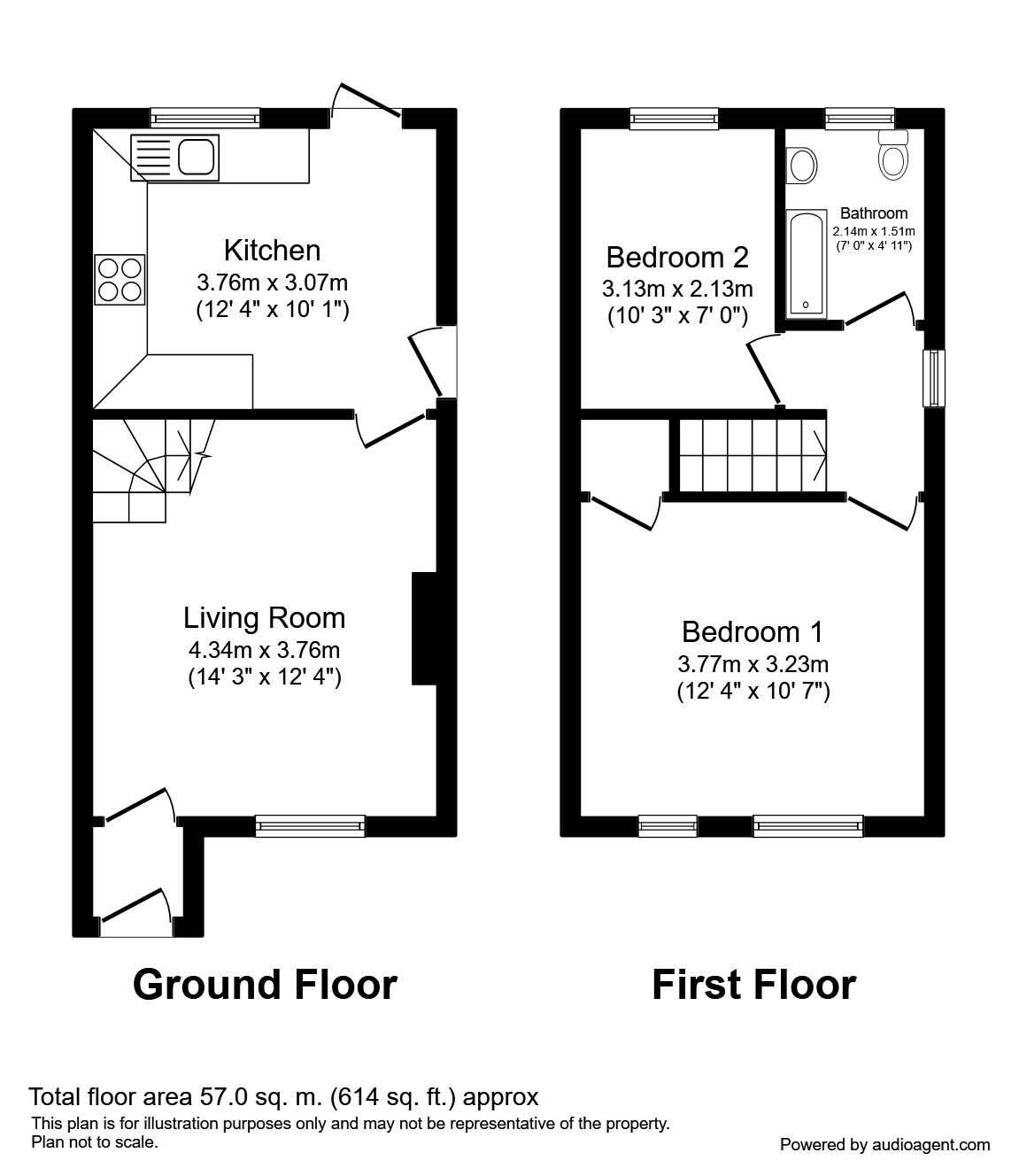 Floorplan of 2 bedroom Semi Detached House to rent, Wythop Gardens, Salford, M5