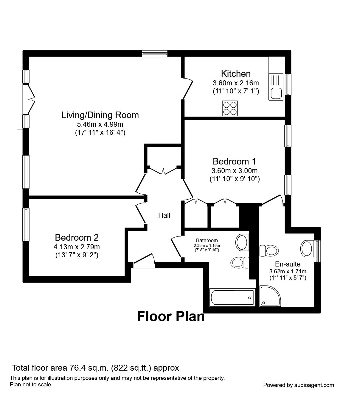 Floorplan of 2 bedroom  Flat to rent, Merchants Quay, Salford, M50