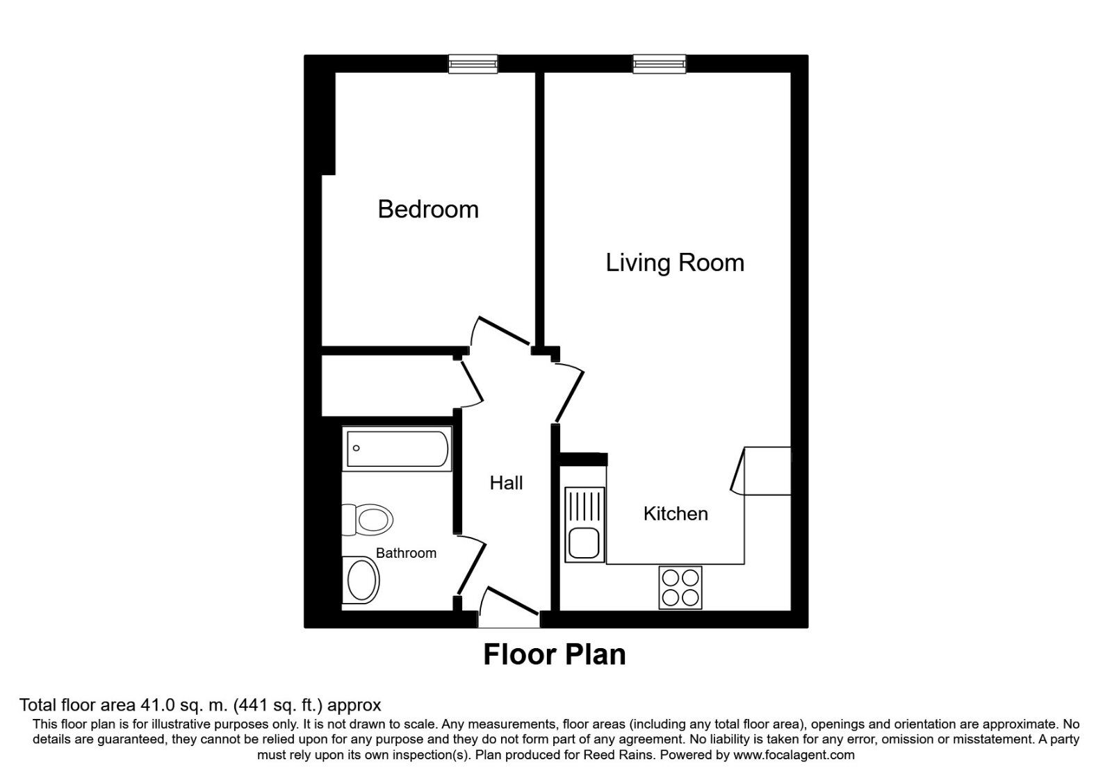 Floorplan of 1 bedroom  Flat to rent, Michigan Point Tower B, 11 Michigan Avenue, Greater Manchester, M50