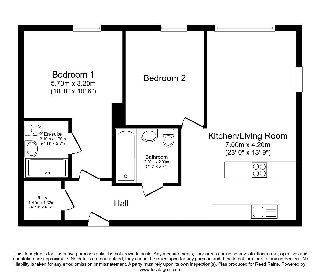 Floorplan of 2 bedroom  Flat to rent, Wharf End, Trafford Park, Manchester, M17
