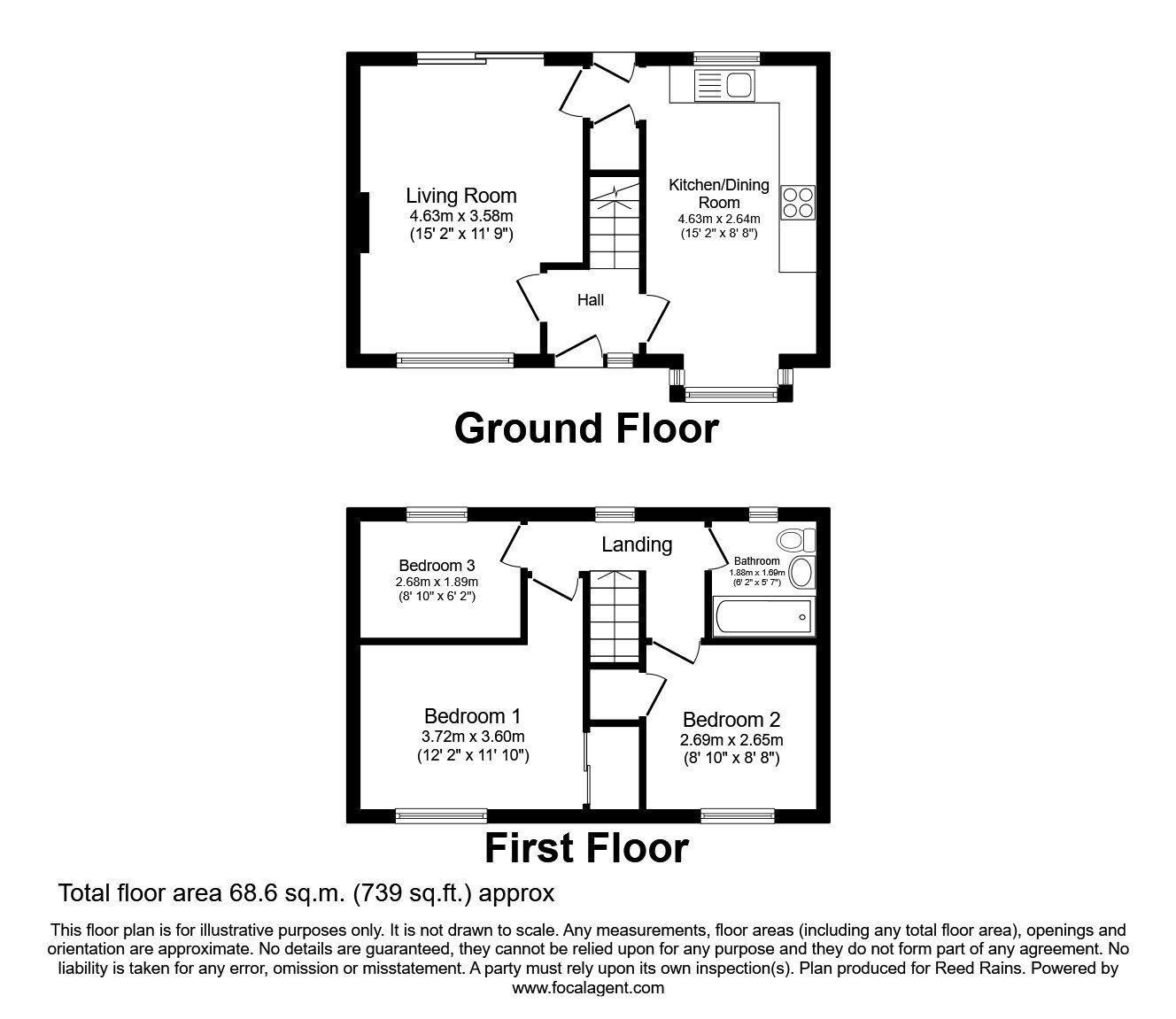Floorplan of 3 bedroom Semi Detached House to rent, Steeple Drive, Salford, Greater Manchester, M5