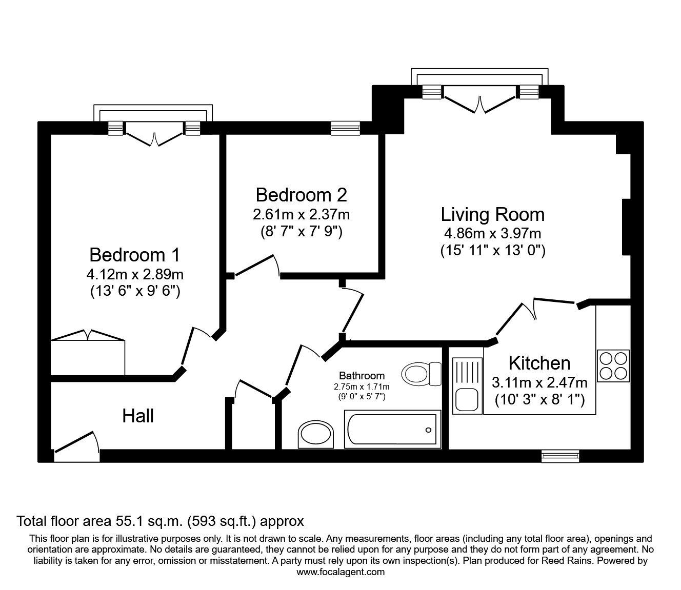Floorplan of 2 bedroom  Flat to rent, Fusion 8, 4 Middlewood Street, Greater Manchester, M5