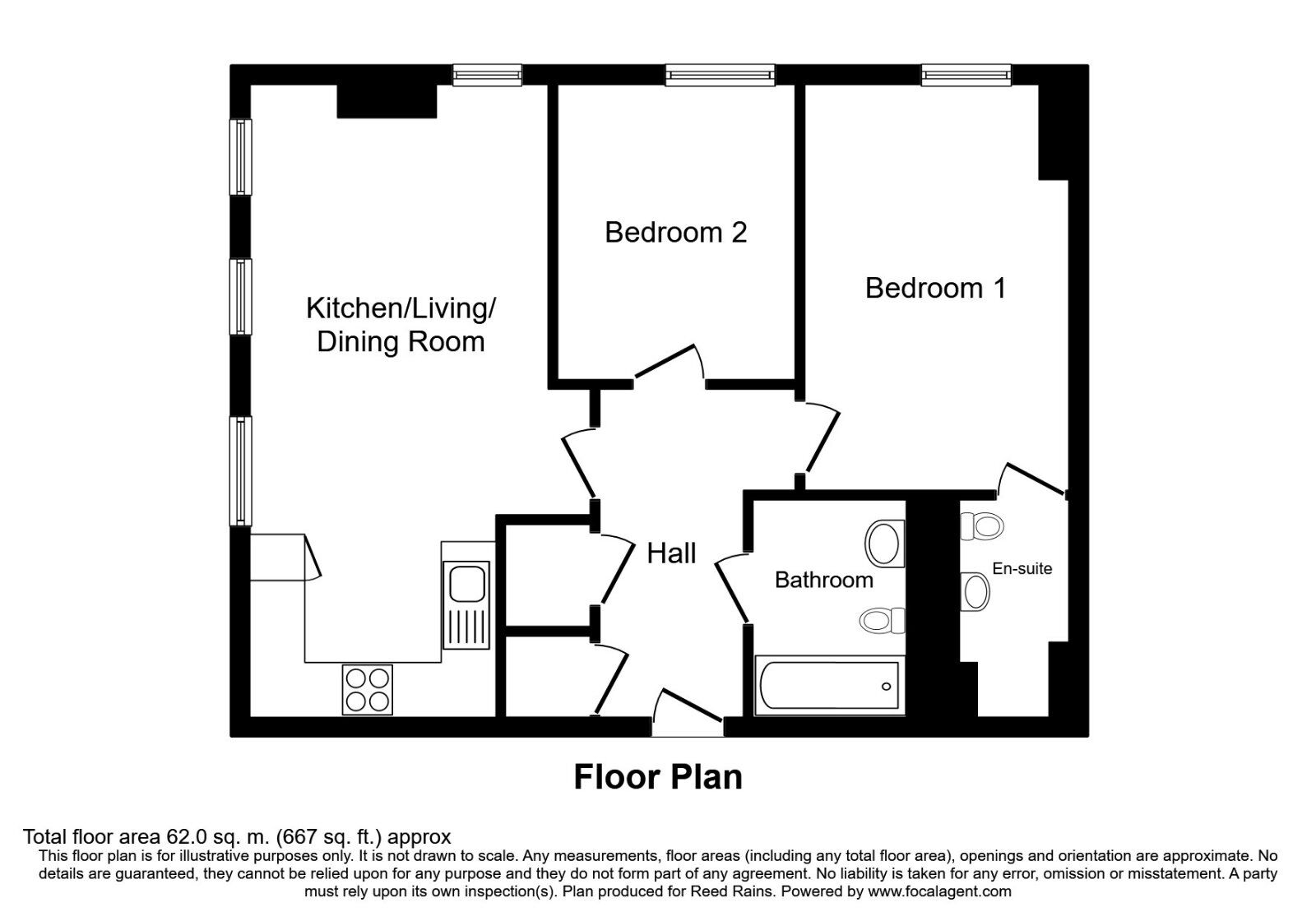 Floorplan of 2 bedroom Flat to rent, Michigan Point Tower B, 11 Michigan Avenue, Greater Manchester, M50