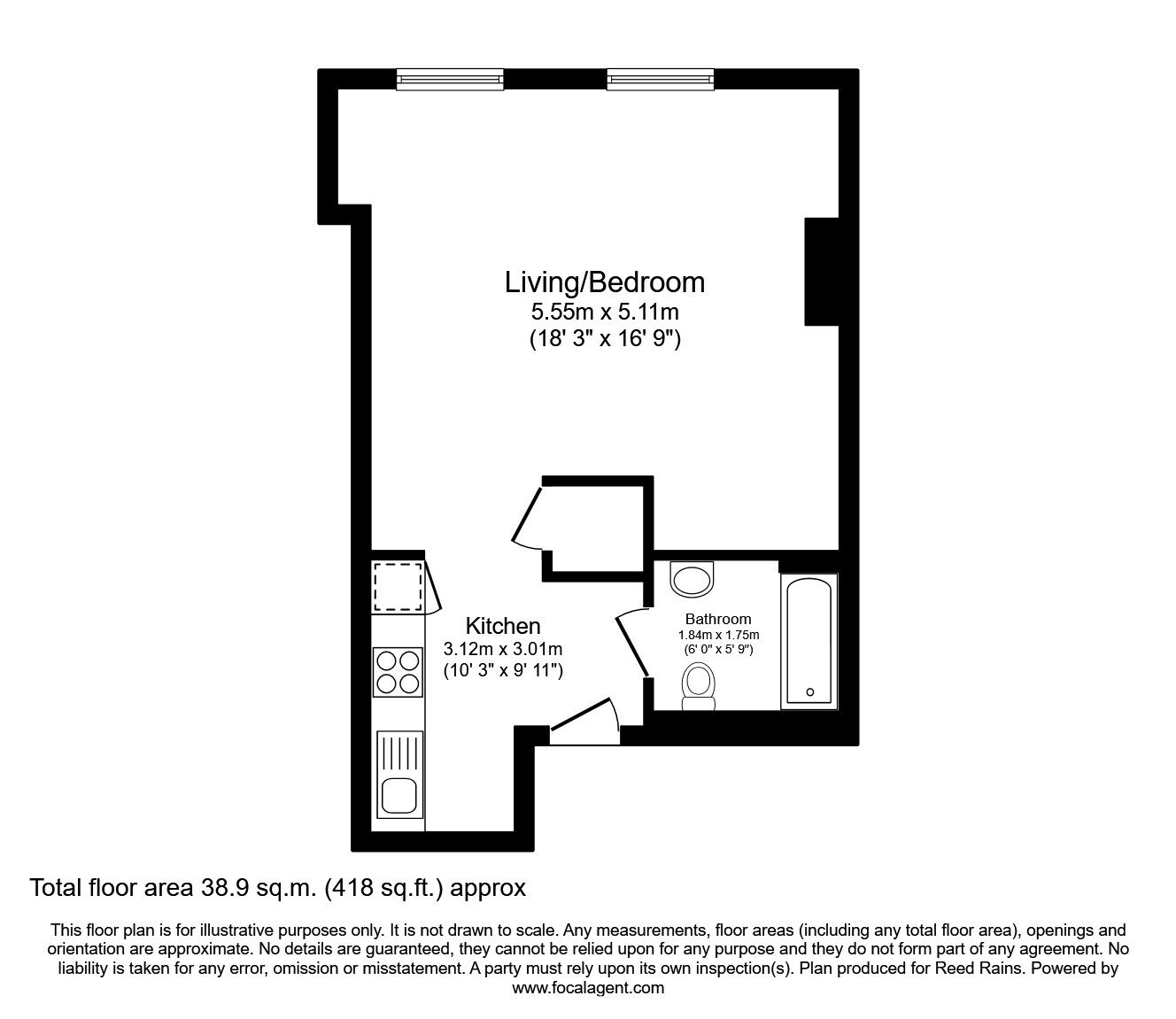Floorplan of  Flat to rent, Northill Apartments, 65 Furness Quay, Greater Manchester, M50