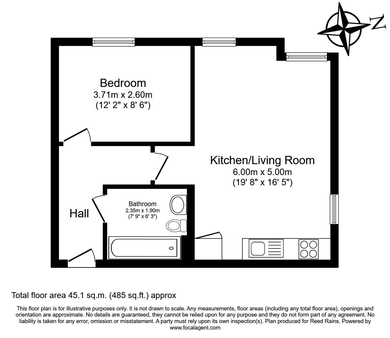 Floorplan of 1 bedroom  Flat to rent, Ordsall Lane, Salford, Greater Manchester, M5