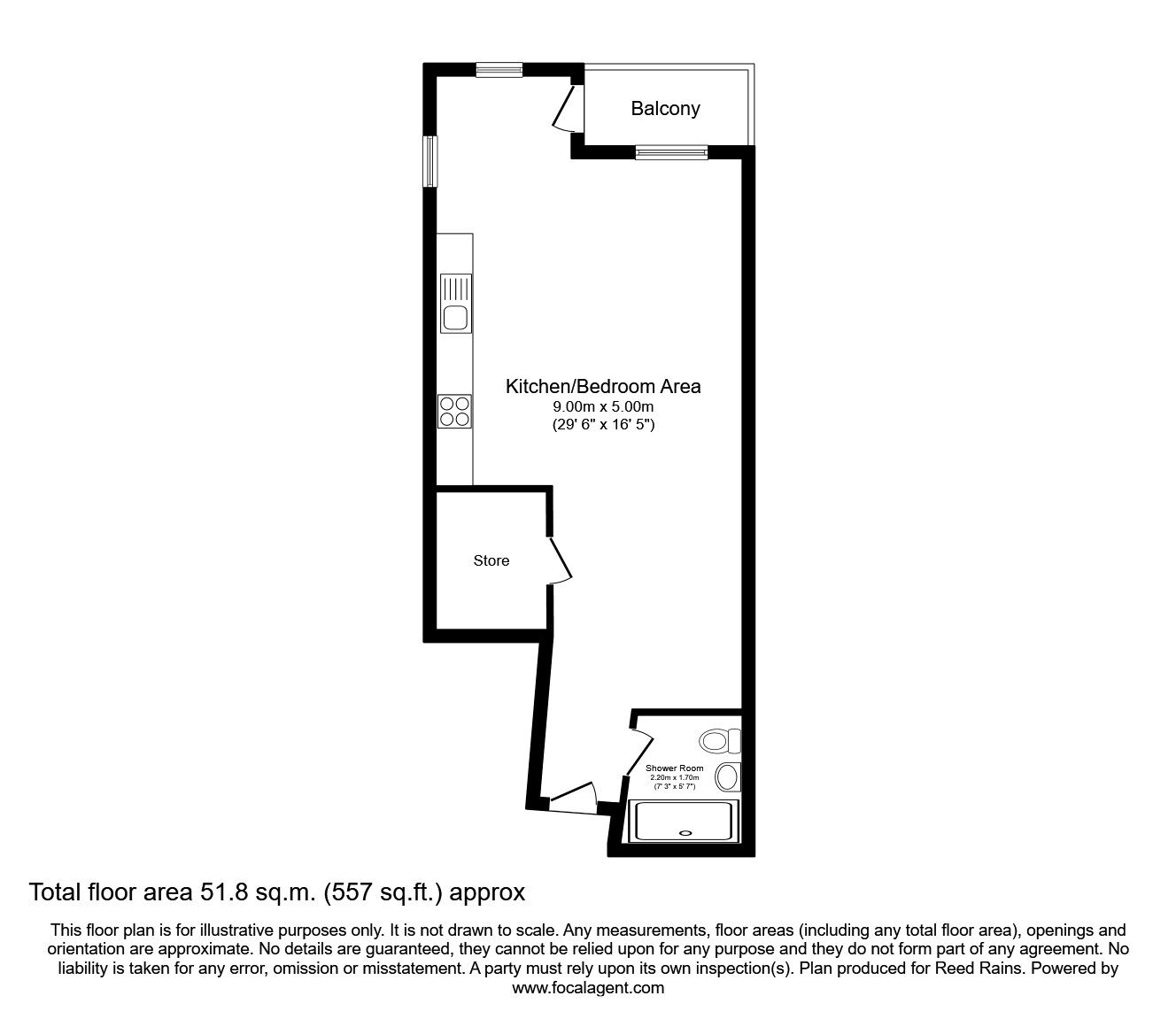 Floorplan of  Flat to rent, The Quays, Salford, Greater Manchester, M50