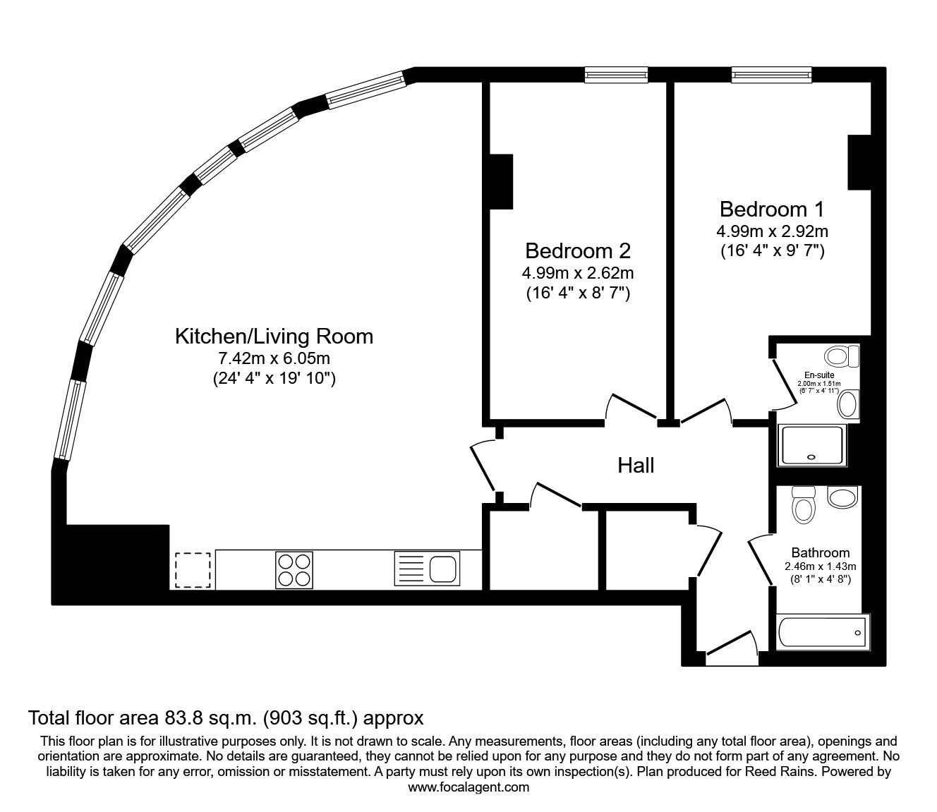 Floorplan of 2 bedroom  Flat to rent, Furness Quay, Salford, Greater Manchester, M50