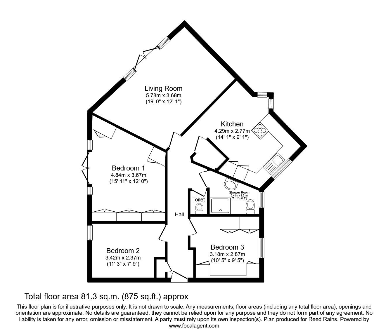 Floorplan of 3 bedroom  Flat to rent, Vancouver Quay, Salford, Greater Manchester, M50