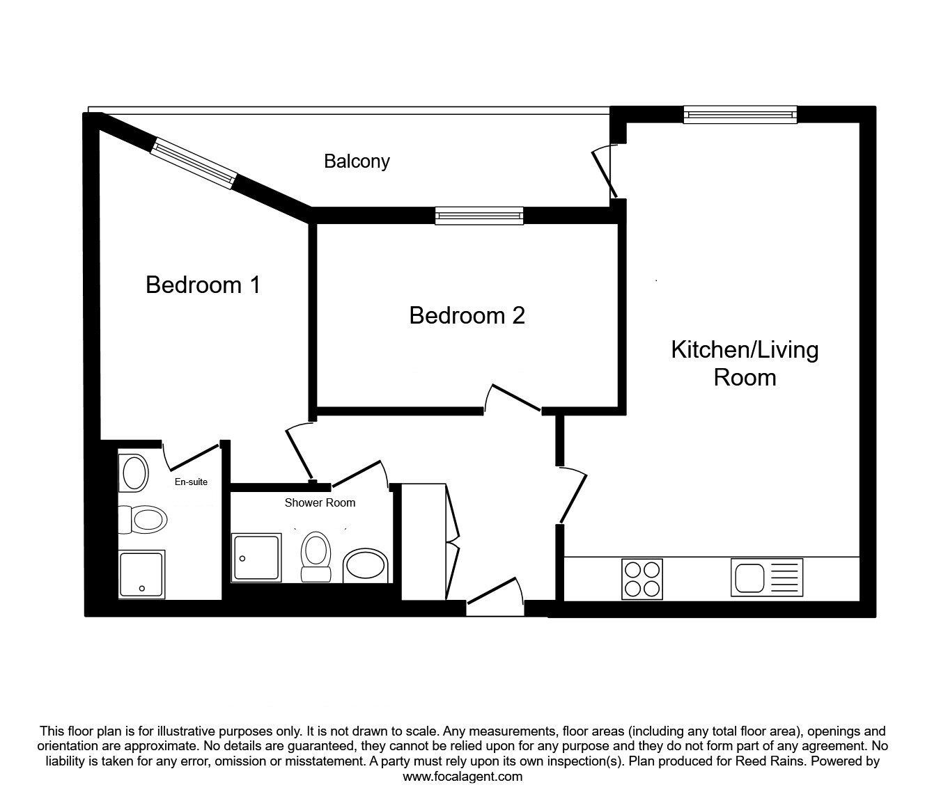 Floorplan of 2 bedroom  Flat to rent, Elmira Way, Salford, Greater Manchester, M5