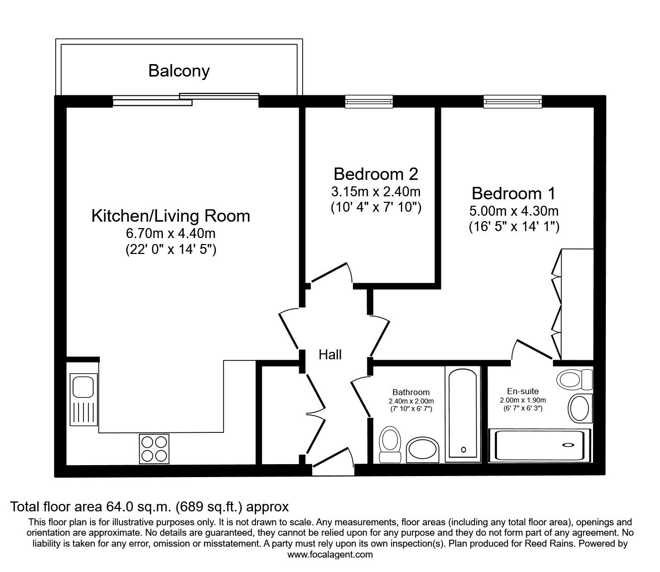 Floorplan of 2 bedroom  Flat to rent, Taylorson Street South, Salford, Greater Manchester, M5