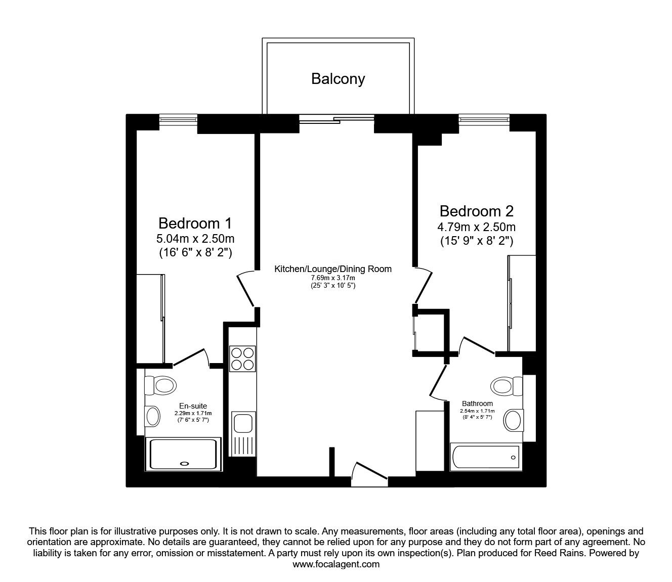 Floorplan of 2 bedroom  Flat for sale, Lockside Lane, Salford, M5