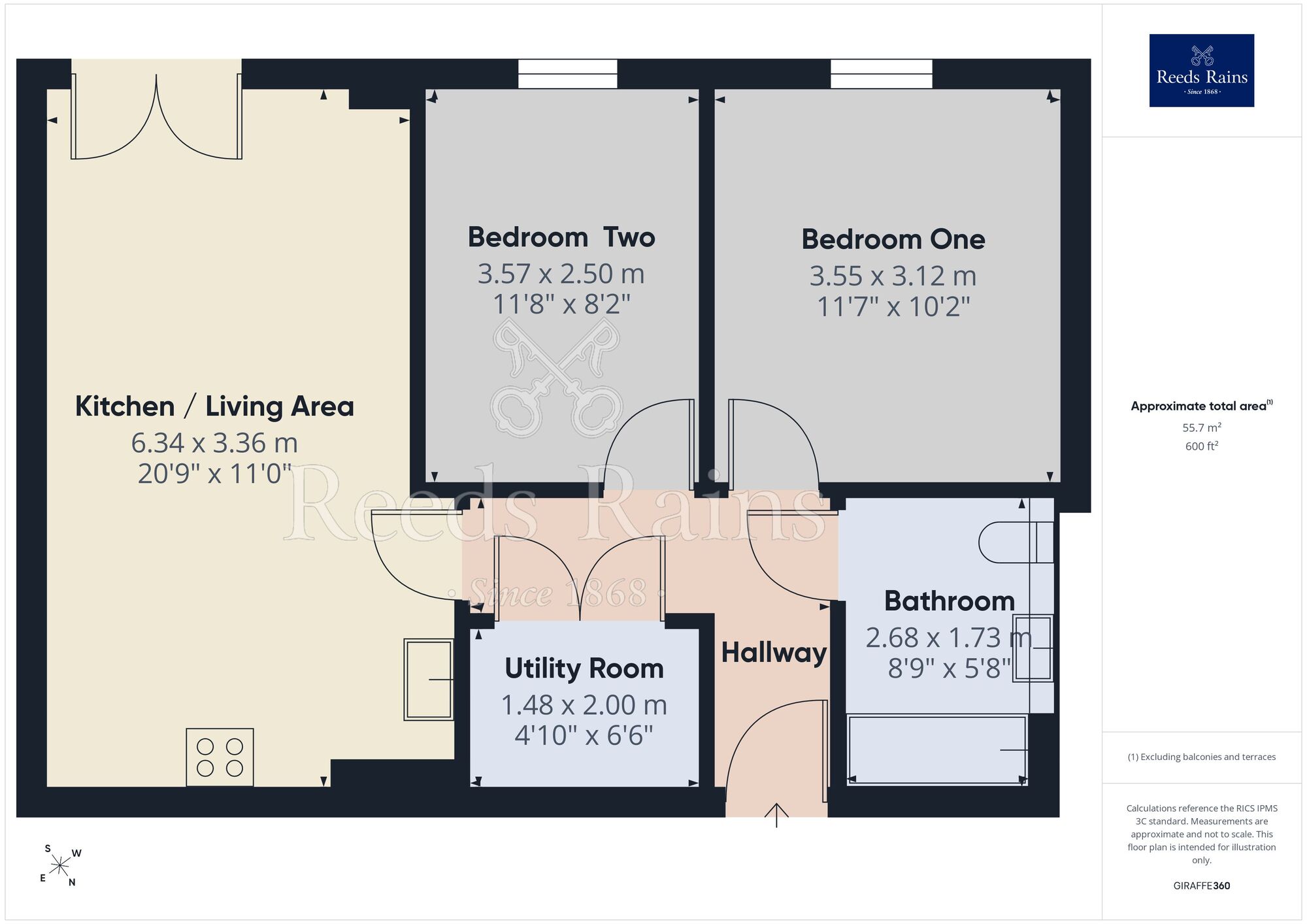 Floorplan of 2 bedroom Flat for sale, Grant Court, Ordsall Lane, Salford, M5