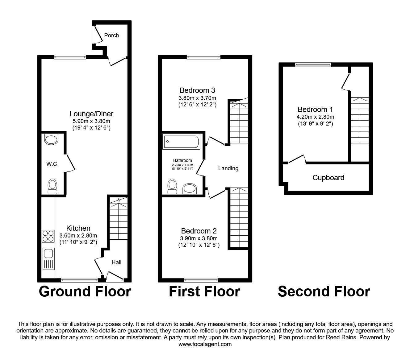 Floorplan of 3 bedroom Mid Terrace House for sale, Groves Avenue, Salford, Greater Manchester, M5
