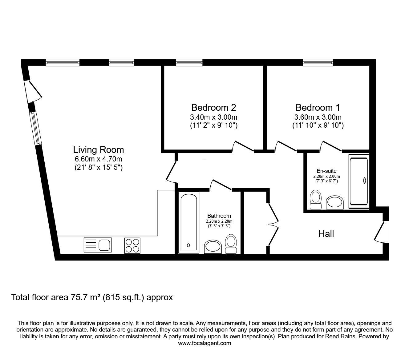 Floorplan of 2 bedroom Flat to rent, Islington Way, Salford, Greater Manchester, M3