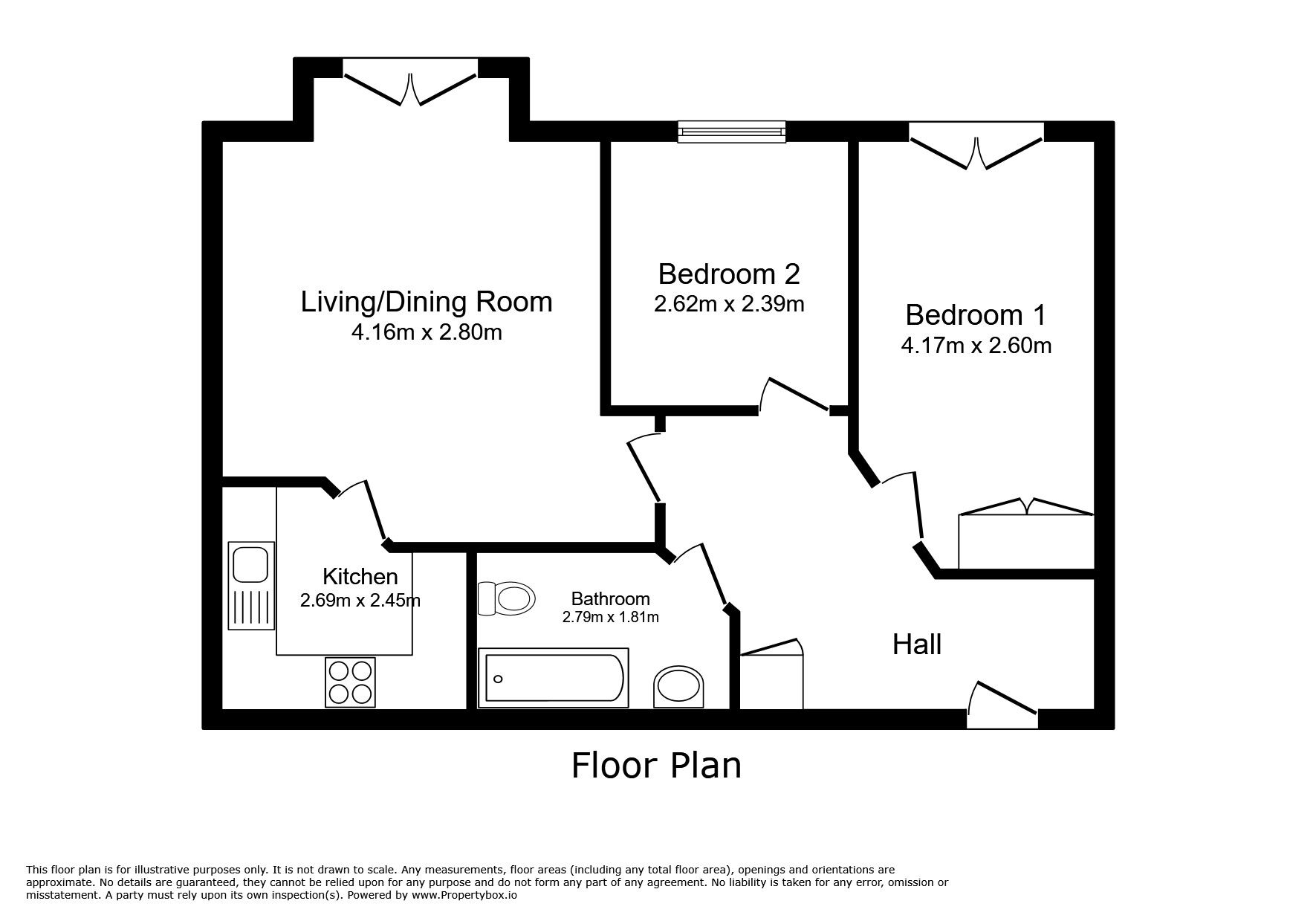 Floorplan of 2 bedroom  Flat for sale, Middlewood Street, Salford, Greater Manchester, M5