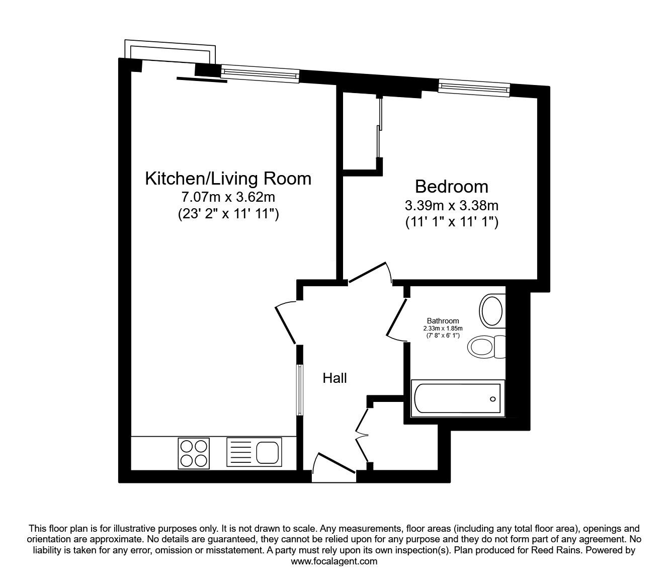 Floorplan of 1 bedroom Flat to rent, The Quays, Salford, Greater Manchester, M50