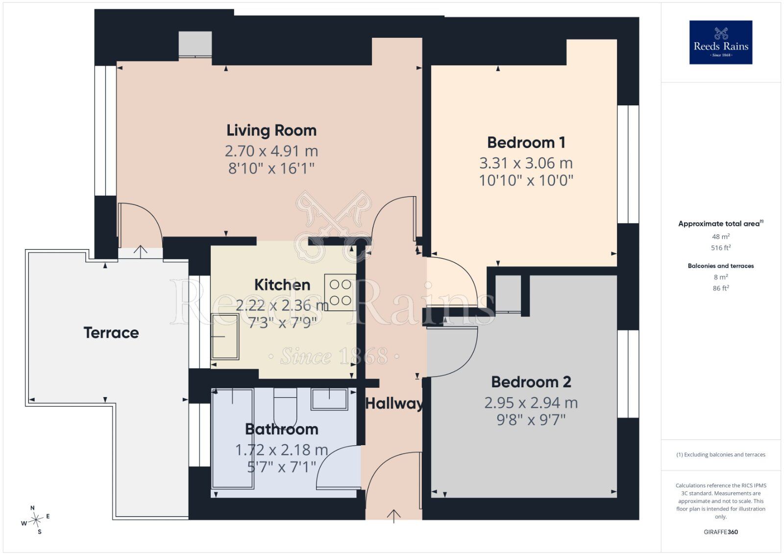 Floorplan of 2 bedroom Flat for sale, Asgard Drive, Salford, M5