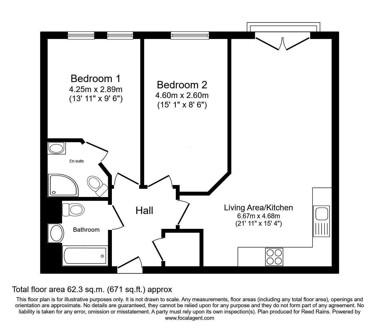 Floorplan of 2 bedroom  Flat for sale, Elmira Way, Salford, M5