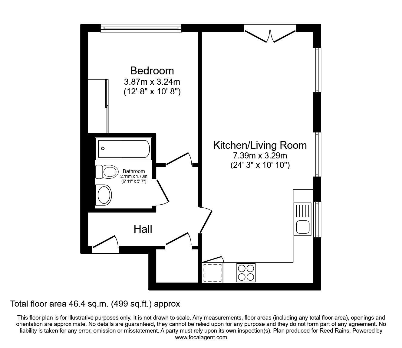 Floorplan of 1 bedroom  Flat to rent, Furness Quay, Salford, Greater Manchester, M50