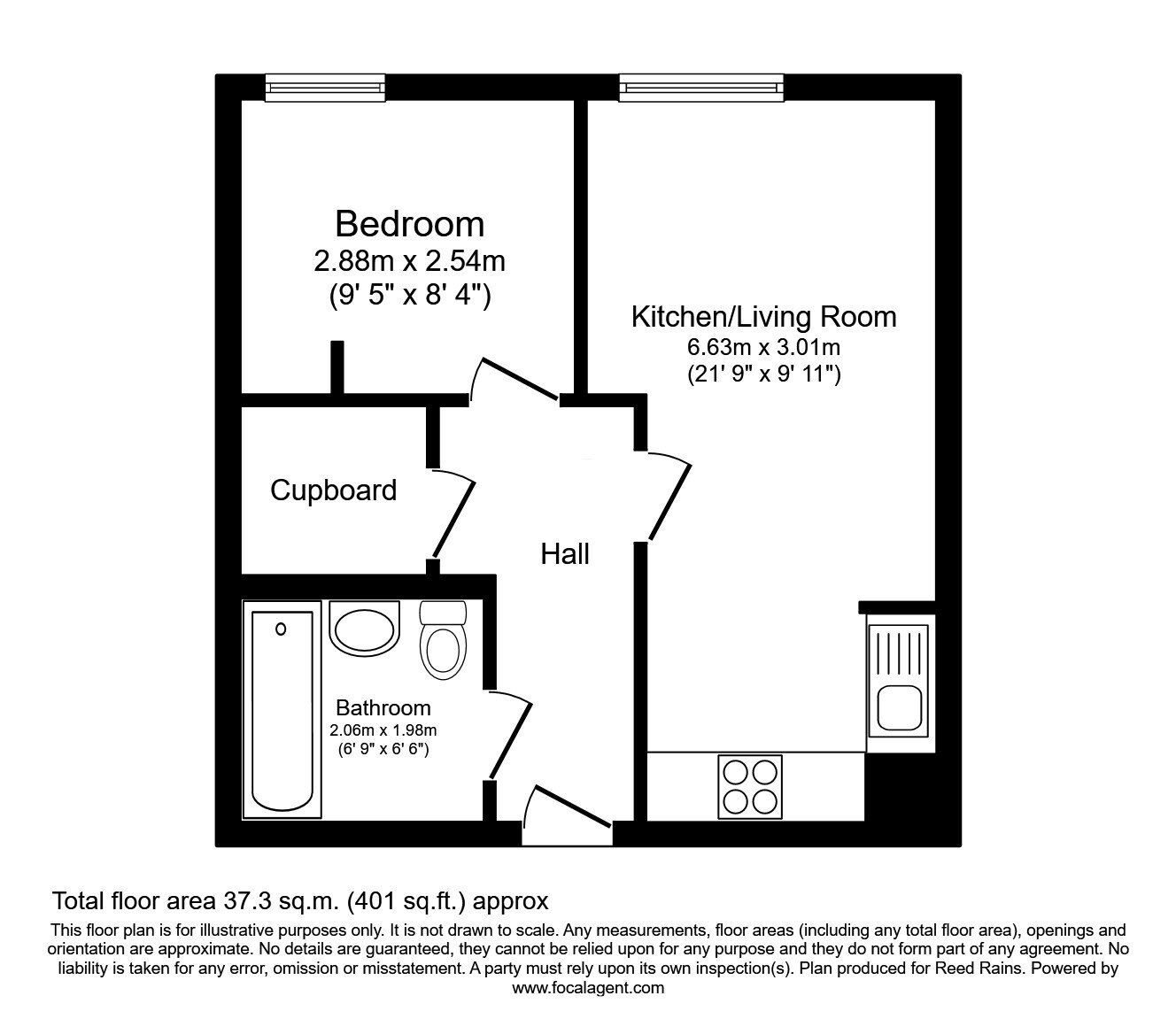 Floorplan of 1 bedroom  Flat to rent, Ordsall Lane, Salford, Greater Manchester, M5