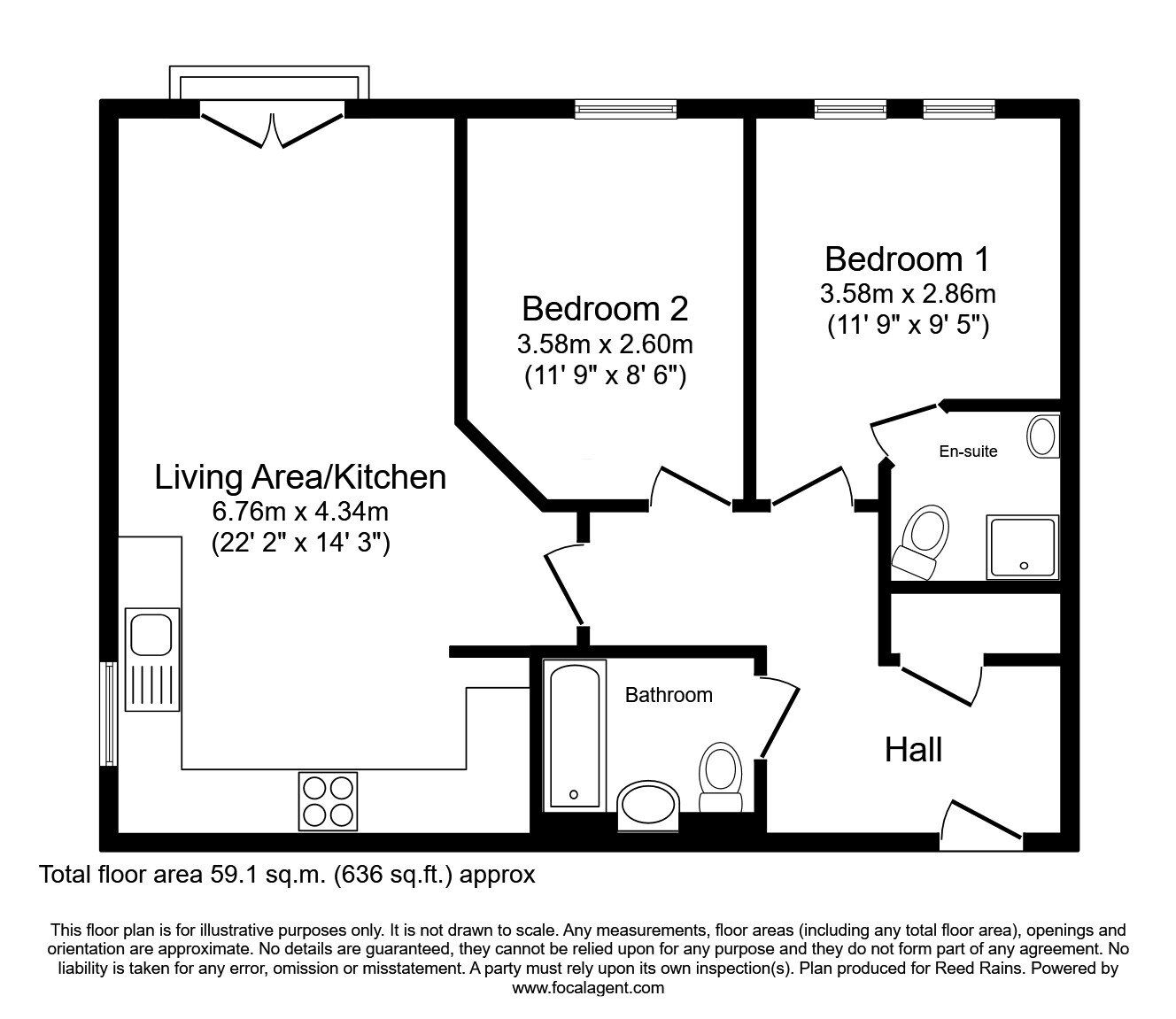 Floorplan of 2 bedroom  Flat for sale, Elmira Way, Salford, M5