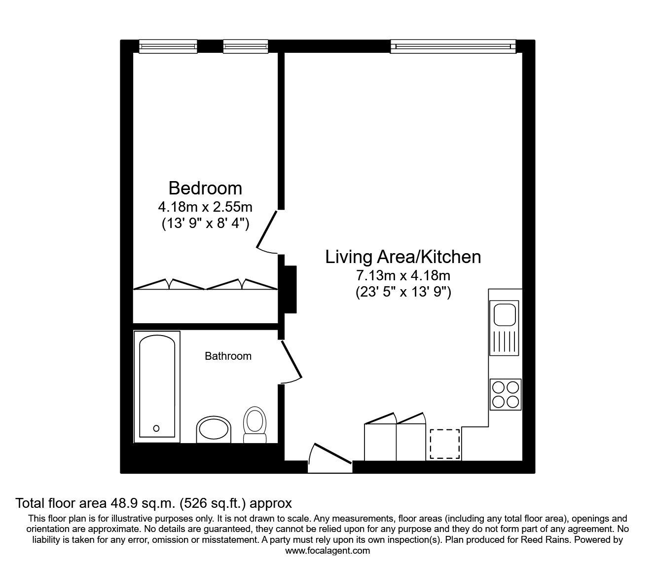 Floorplan of 1 bedroom  Flat for sale, Ottinger Close, Salford, M50
