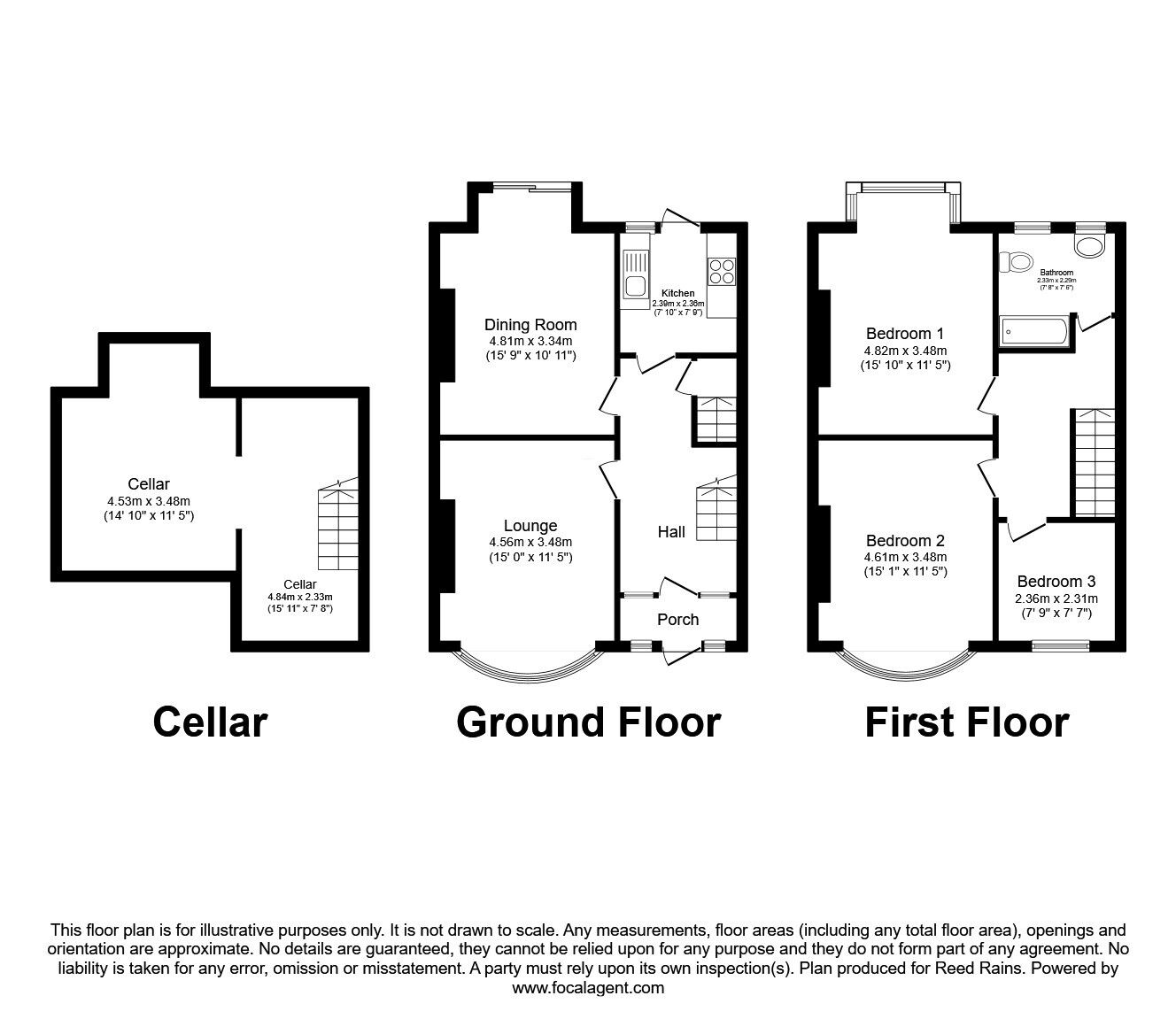 Floorplan of 3 bedroom  House to rent, Kings Road, Old Trafford, Greater Manchester, M16