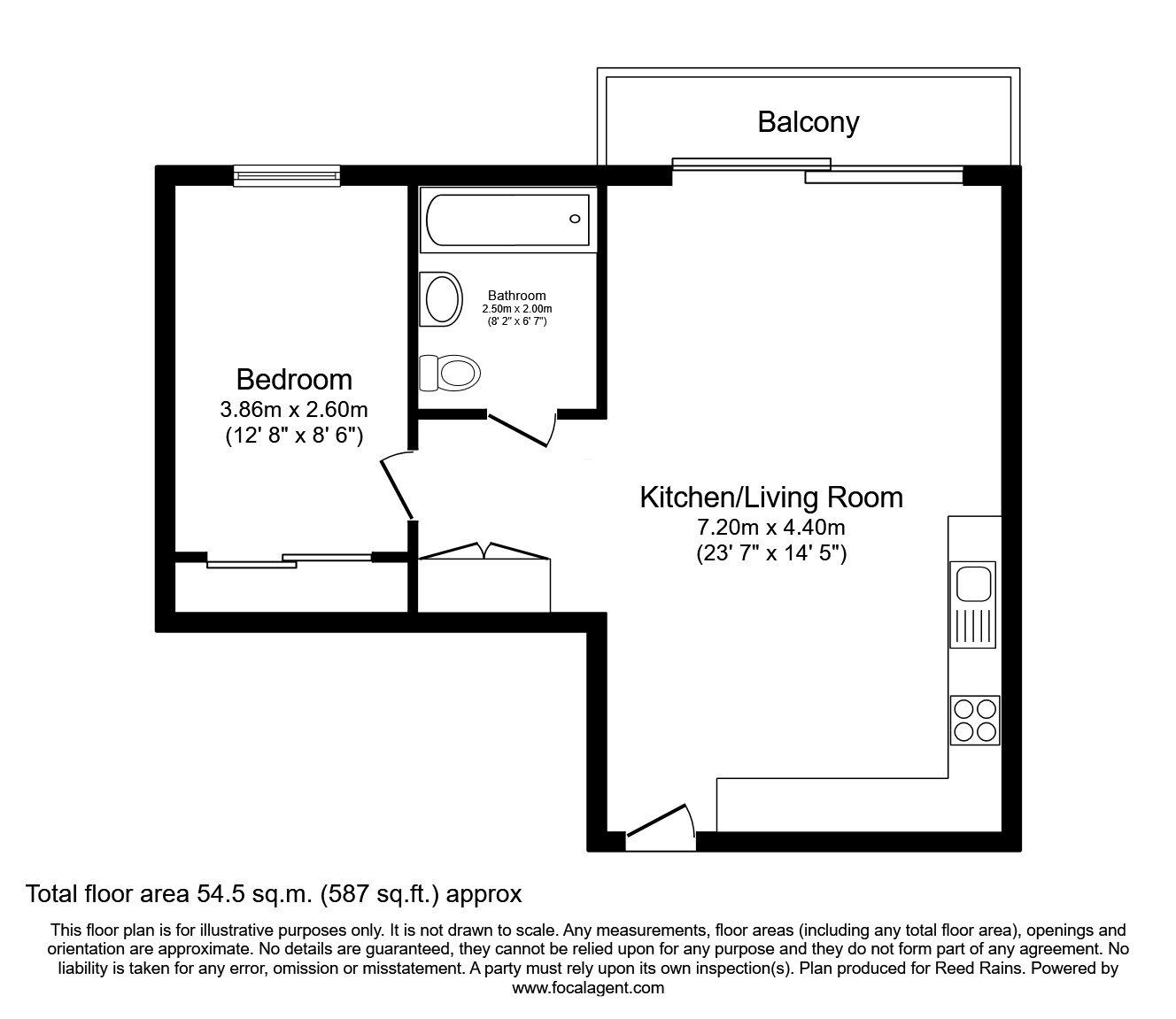 Floorplan of 1 bedroom  Flat to rent, Blue, Media City UK, Greater Manchester, M50