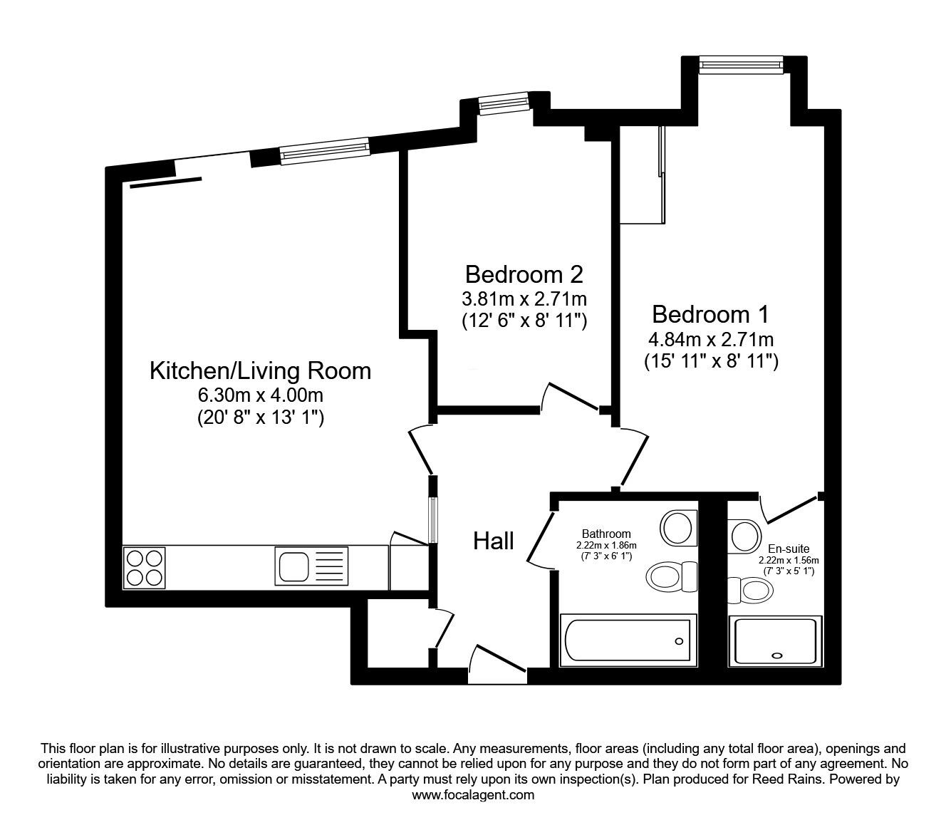 Floorplan of 2 bedroom  Flat to rent, The Quays, Salford, Greater Manchester, M50
