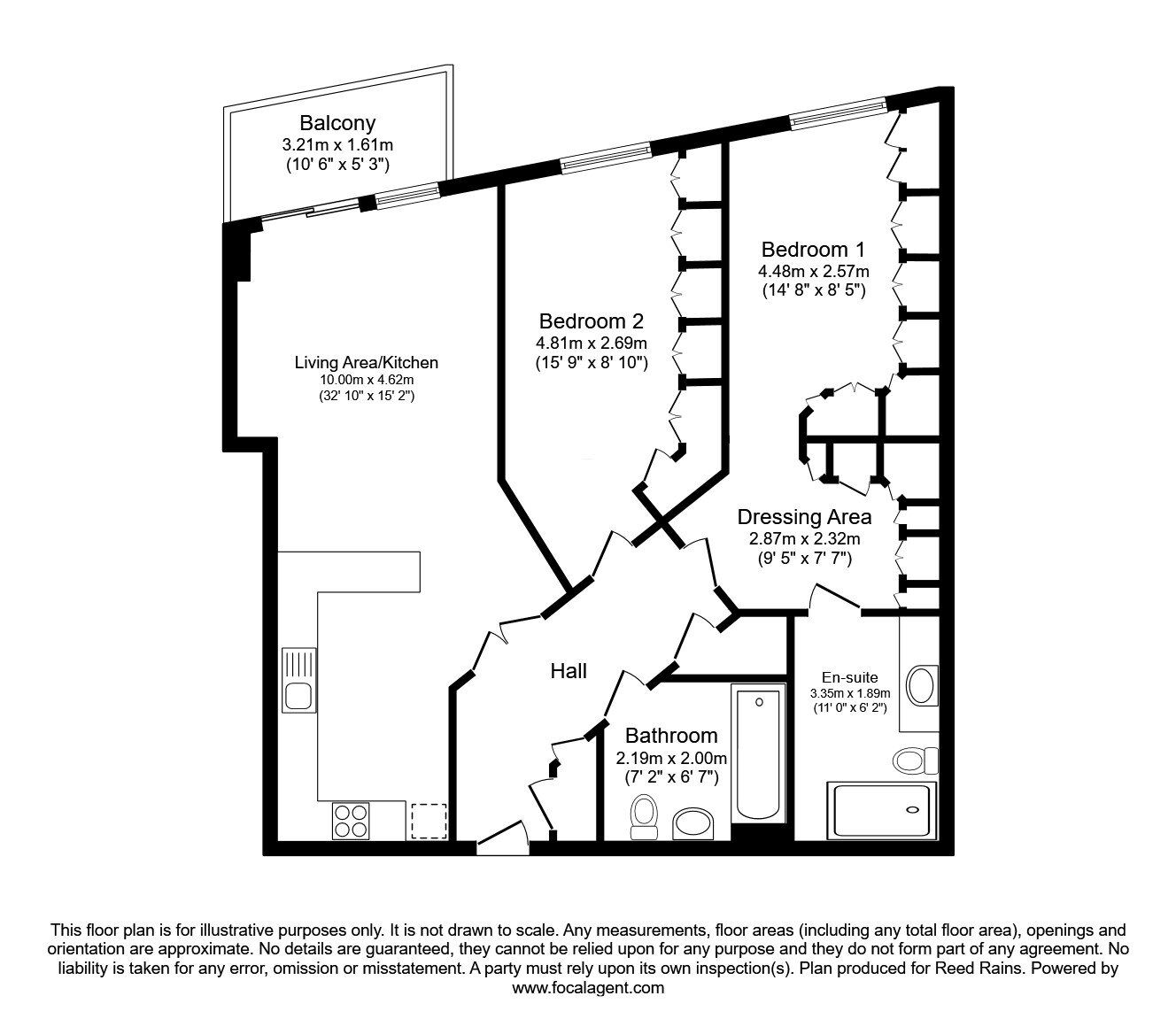 Floorplan of 2 bedroom  Flat for sale, The Quays, Salford, M50