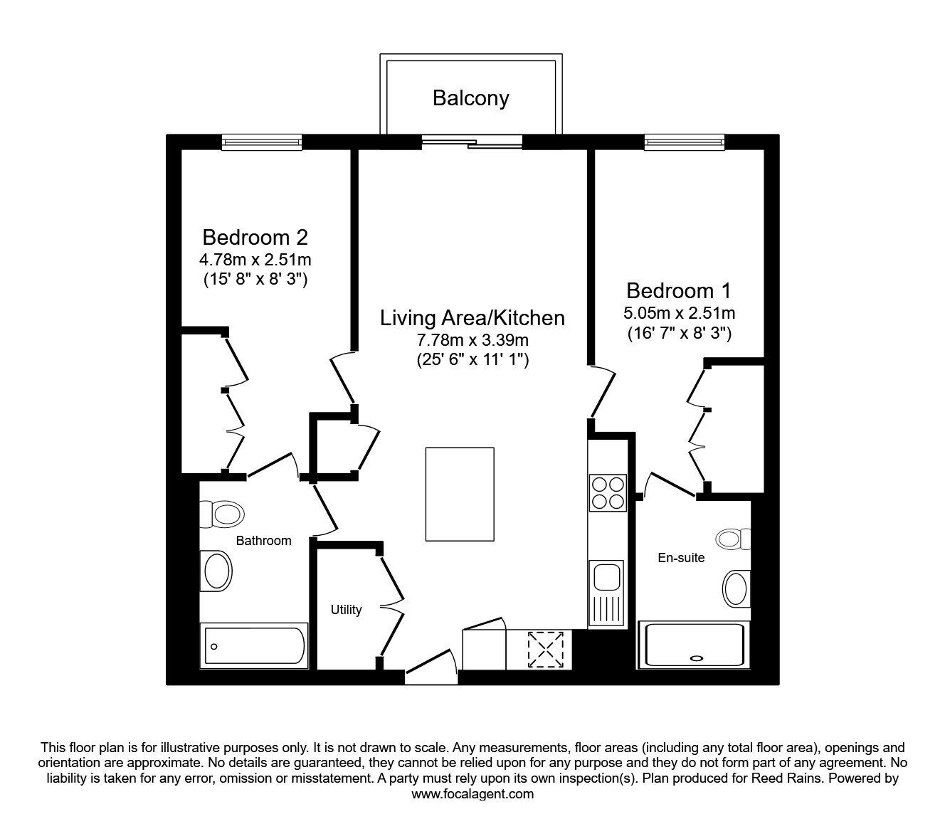 Floorplan of 2 bedroom  Flat for sale, Middlewood Street, Salford, M5