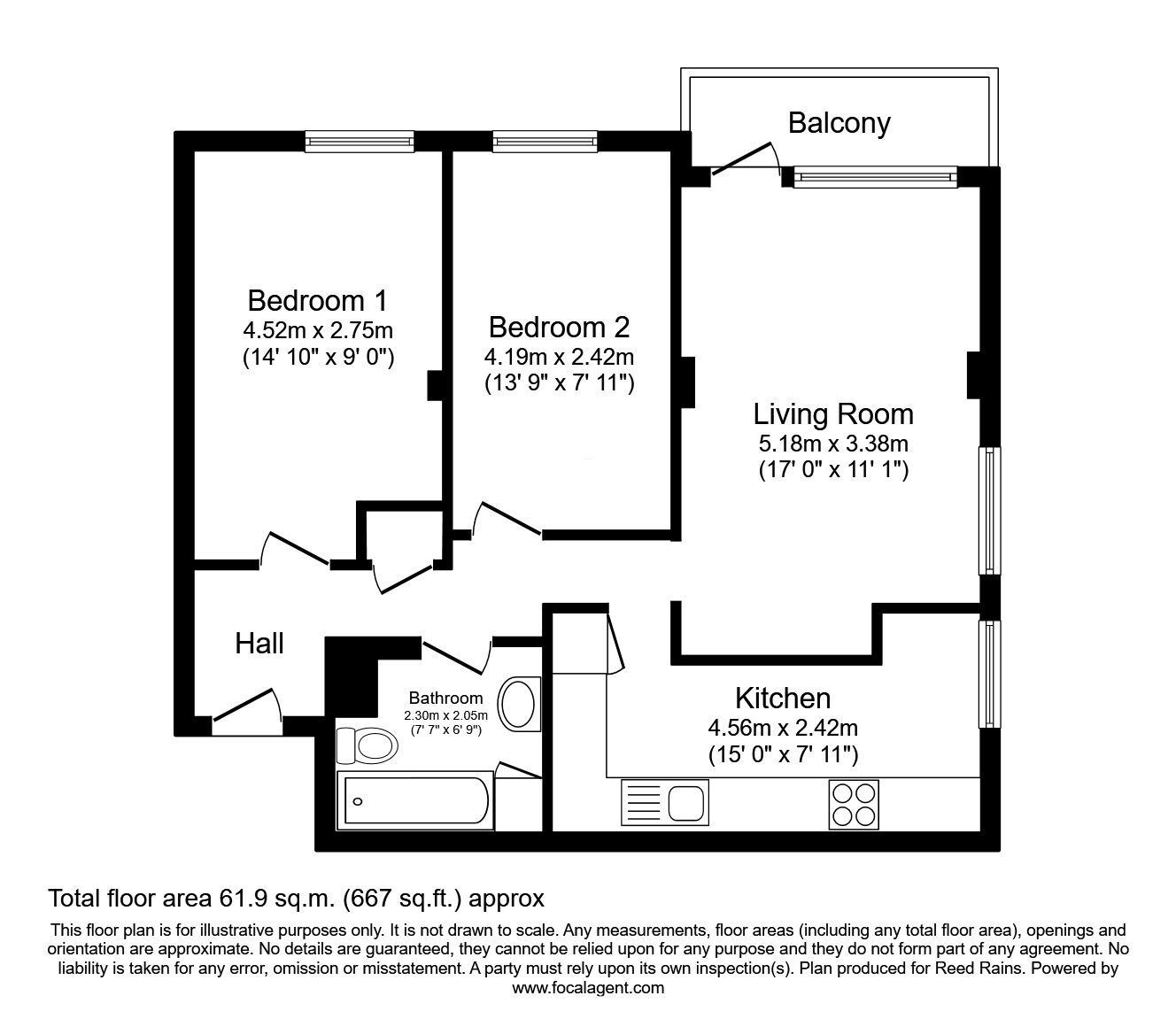 Floorplan of 2 bedroom  Flat to rent, St. Simon Street, Salford, Greater Manchester, M3