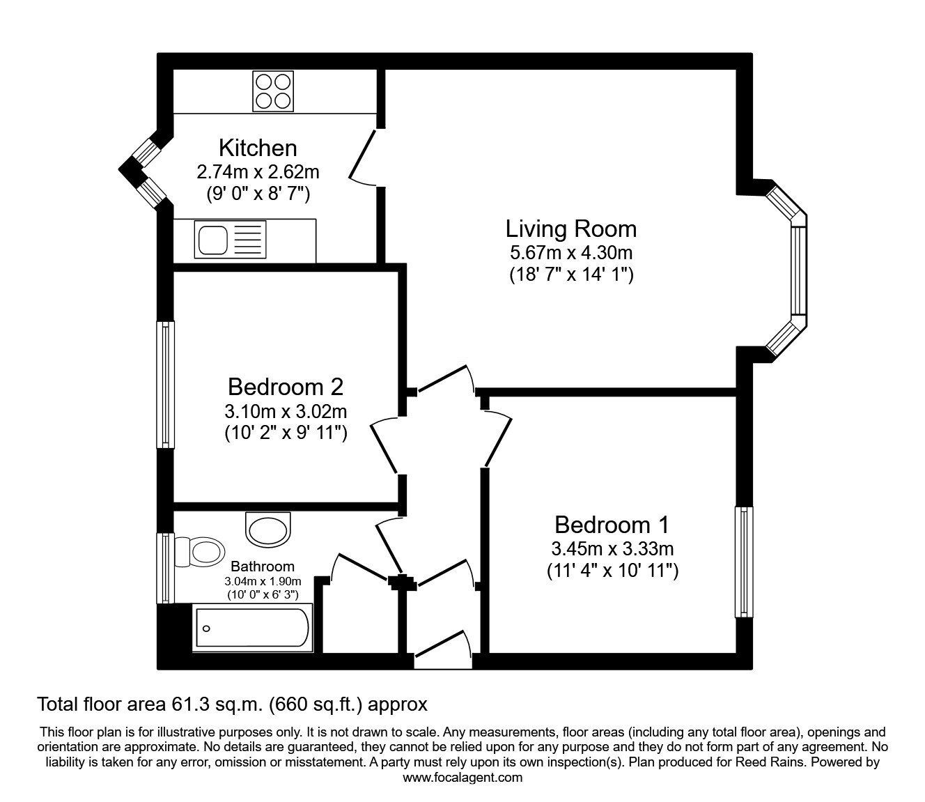 Floorplan of 2 bedroom  Flat to rent, Winnipeg Quay, Salford, Greater Manchester, M50