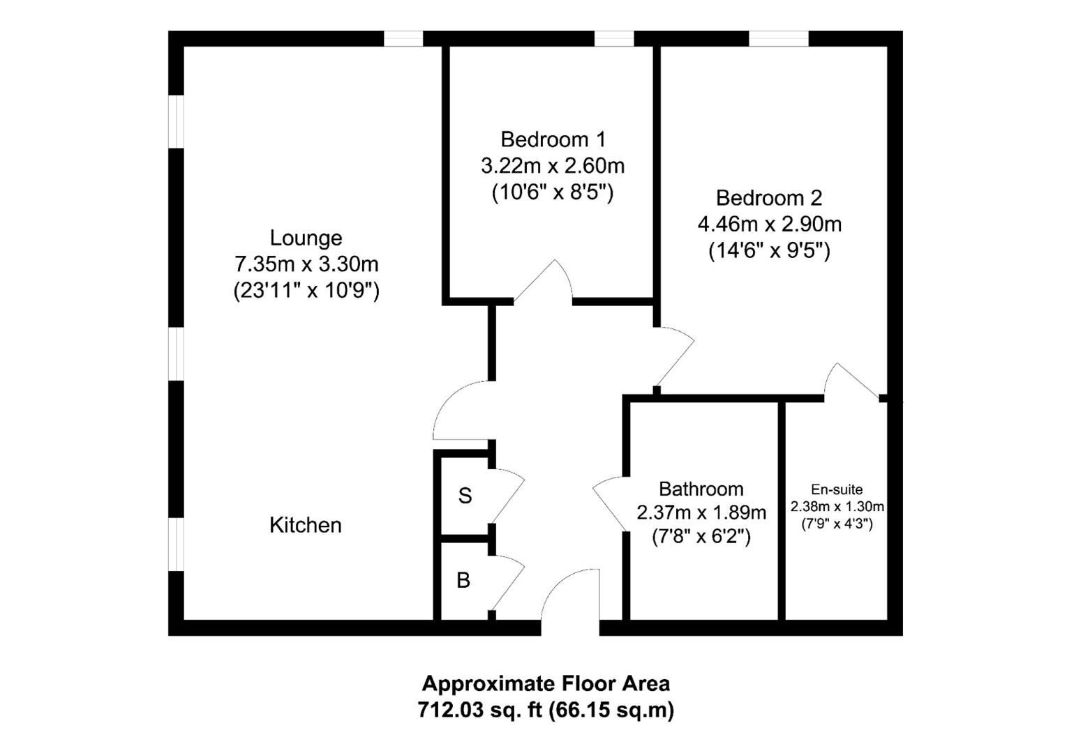 Floorplan of 2 bedroom  Flat to rent, Michigan Avenue, Salford, Greater Manchester, M50