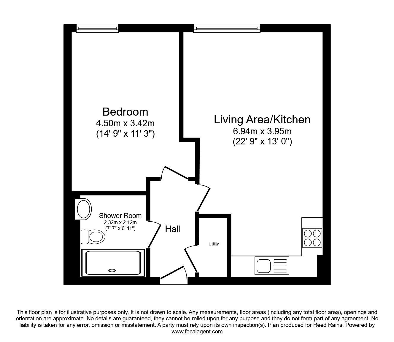Floorplan of 1 bedroom  Flat for sale, Broadway, Salford, M50