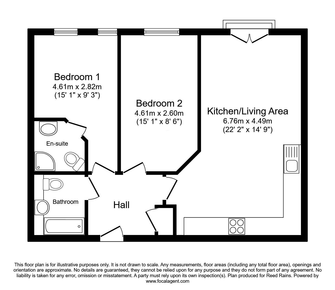Floorplan of 2 bedroom  Flat to rent, Elmira Way, Salford, Greater Manchester, M5