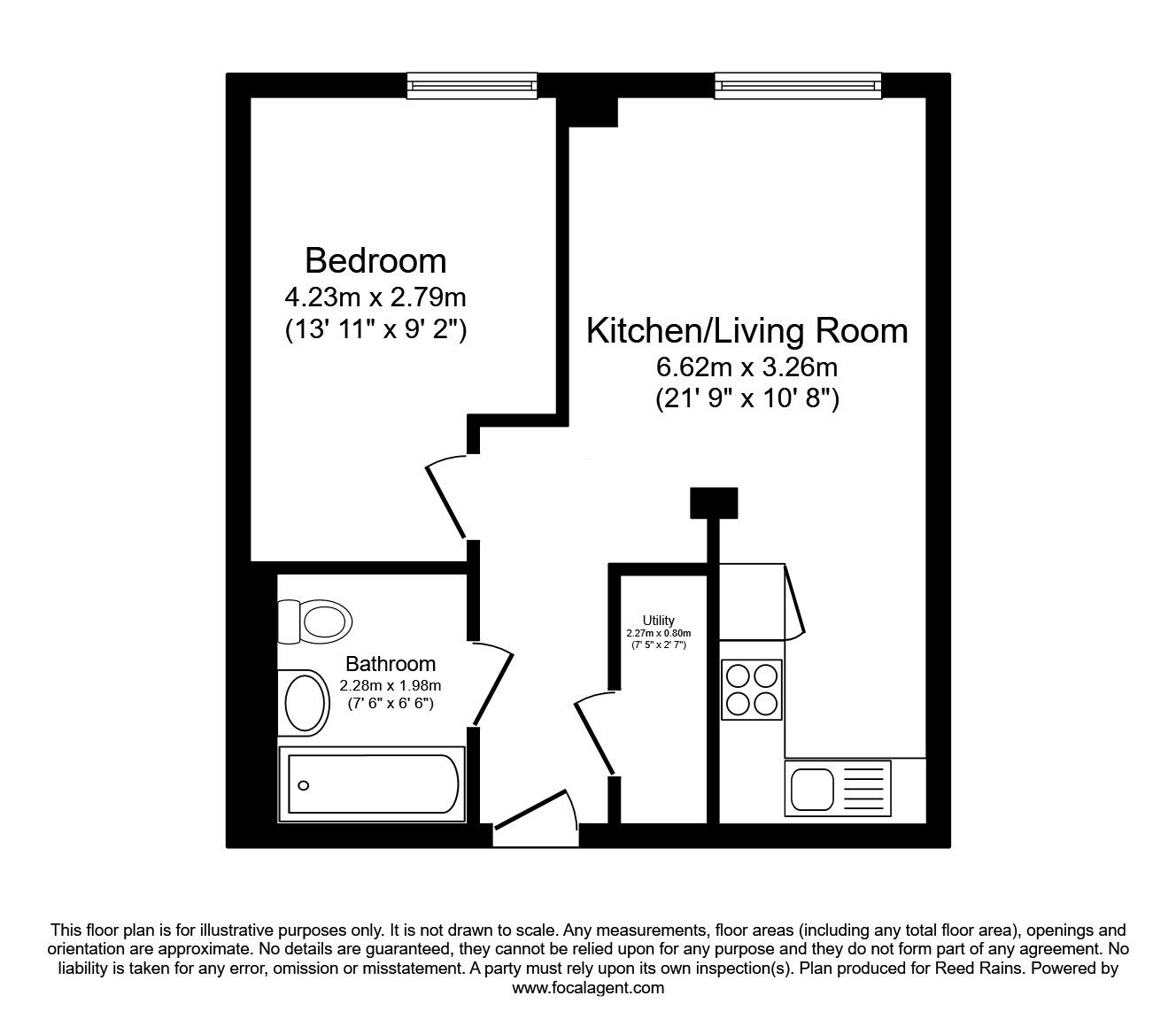 Floorplan of 1 bedroom Flat to rent, Berkeley Square, Ordsall Lane, Salford, M5