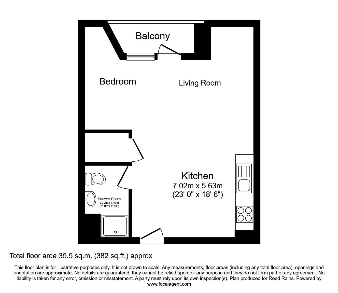 Floorplan of Flat to rent, Adelphi Street, Salford, Greater Manchester, M3