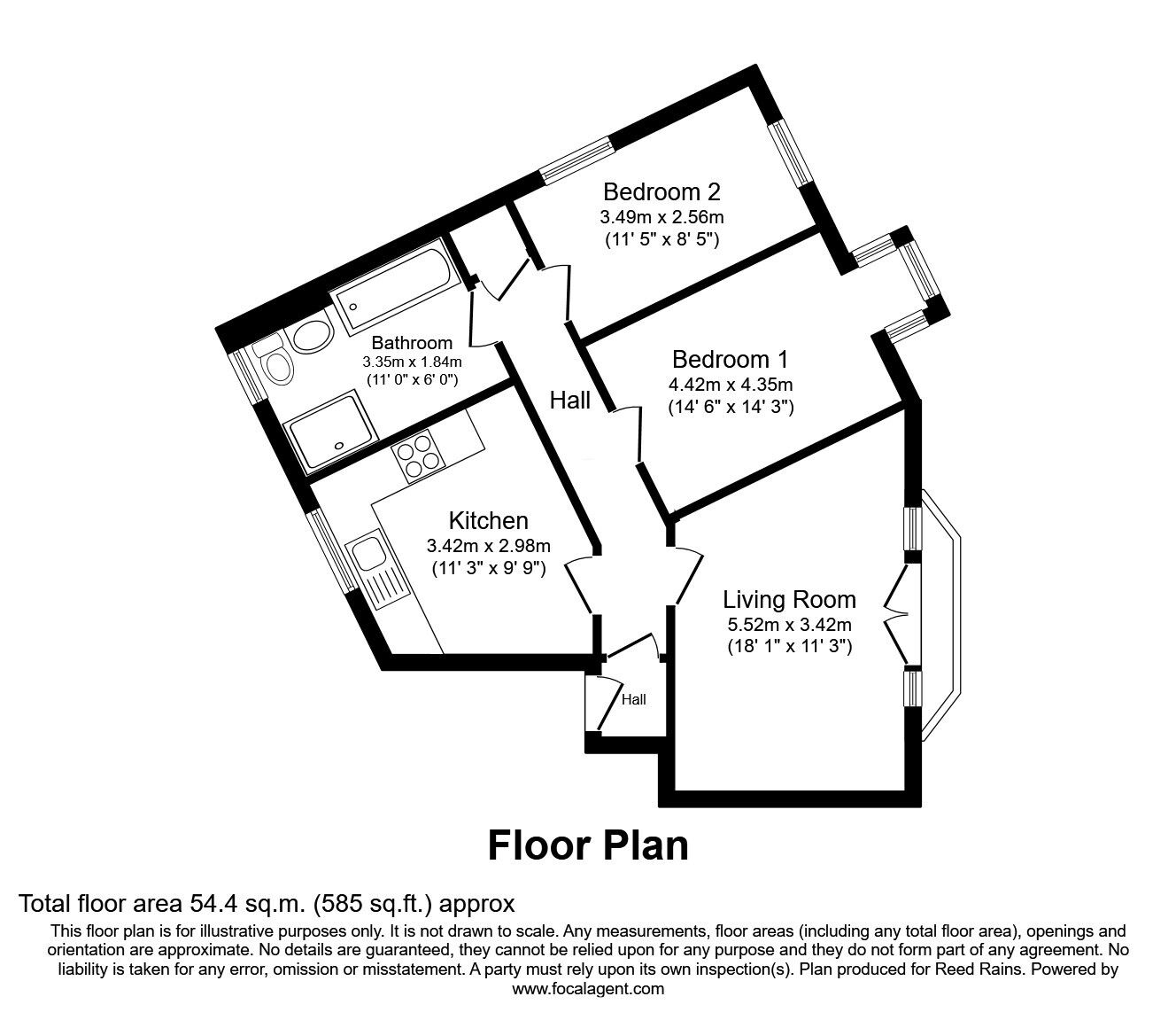 Floorplan of 2 bedroom Flat to rent, St. Lawrence Quay, Salford, Greater Manchester, M50
